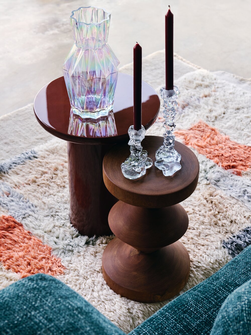 Glass Folds vase, S - multi